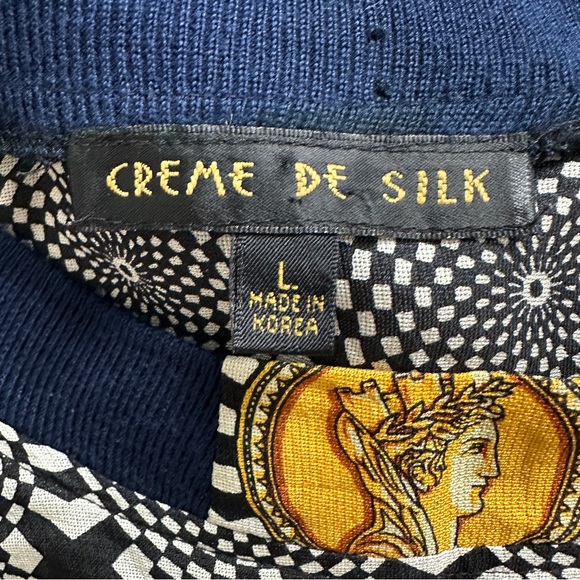 CRÈME De SILK Rare Mythological Pattern Silk Shirt Size L - Picture 6 of 7